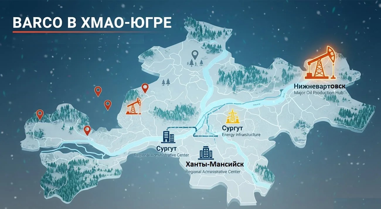 Карта объектов BARCO в ХМАО